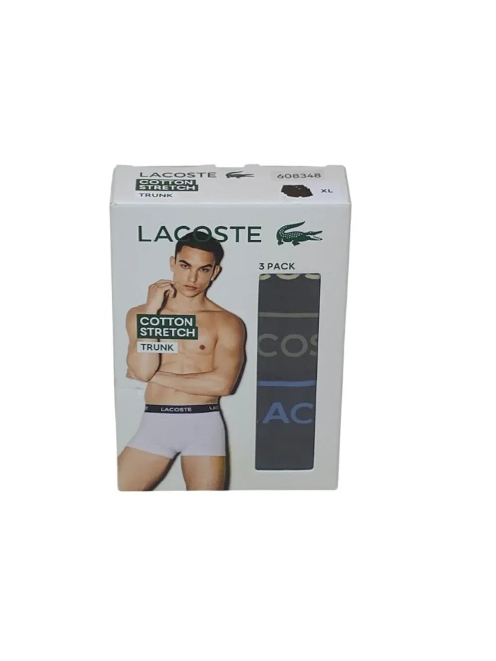 Lacoste Mens Cotton Stretch Trunk 3-Pack XL Comfortable Breathable Boxer Briefs